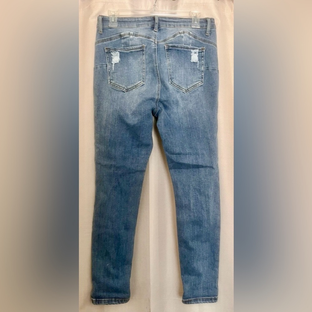 Wax Jean Distressed Skinny Jeans Size 13/31 Cuffed Hem - Picture 4 of 6